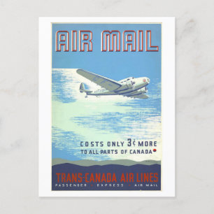 Vintage Kanada Air Mail-Werbung Postkarte