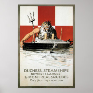 Vintage Kanada-Dampfschifffahrt Poster