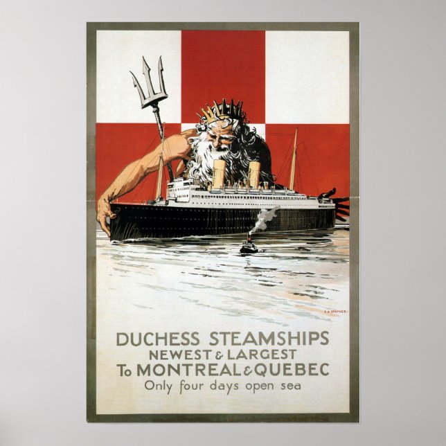 Vintage Kanada-Dampfschifffahrt Poster (Vorne)
