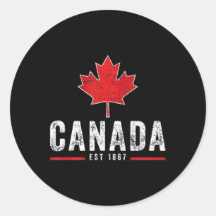Vintage Kanada Est 1867 Patriotisch Stolzer Kanadi Runder Aufkleber
