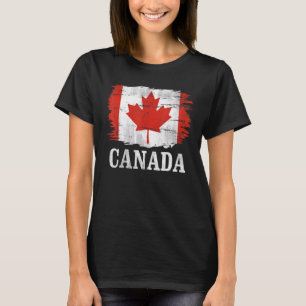 Vintage Kanada-Flagge für Kanadier   T-Shirt
