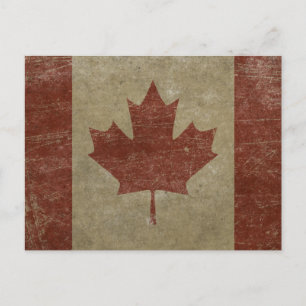 Vintage Kanada-Flagge Postkarte
