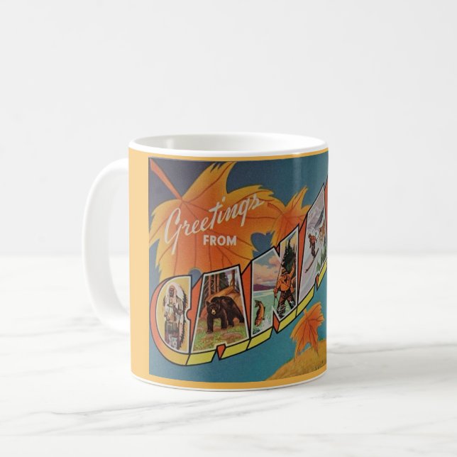 Vintage Kanada-Tasse Kaffeetasse (Vorderseite Links)