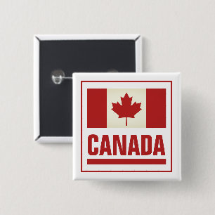 Vintage kanadische Ahornblattflagge Kanadas Button