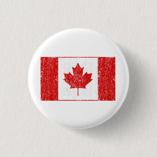 Vintage kanadische Flagge - Word-Flagge Button (Vorderseite)