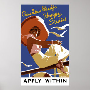 Vintage kanadische Kreuzfahrt-Linie Reise Poster