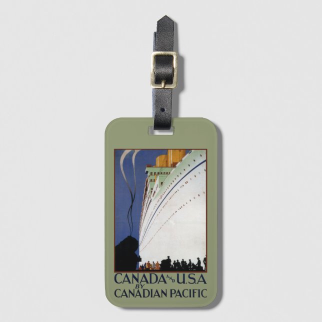 Vintage Kanadische Kreuzfahrten Gepäckanhänger (Vorderseite Vertikal)
