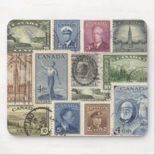 Vintage kanadische Porto-Briefmarken Mousepad