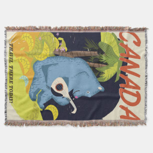 Vintage kanadisches Reiseplakat Decke