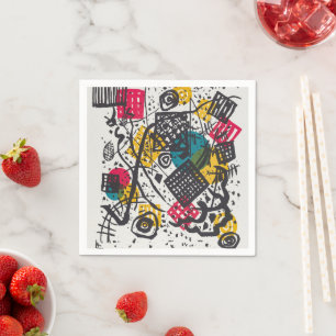 Vintage Kandinsky Kleine Welten V Bauhaus Abstrakt Serviette