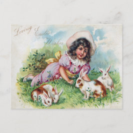 Vintage Kaninchen Antikes Osterfest Feiertagspostkarte
