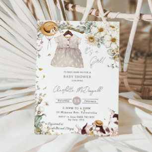 Vintage Kaninchen Elfenbeinblütendusche Einladung