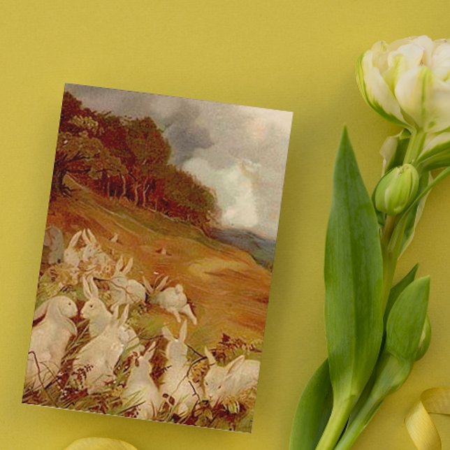 Vintage Kaninchen Feiertagskarte (Von Creator hochgeladen)