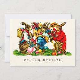 Vintage Kaninchen für den Osterbrunch Einladung