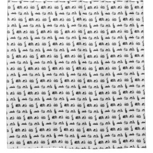 Vintage Kaninchen, klassische Bunnies CUSTOM BG FA Duschvorhang