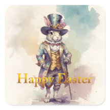 Vintage-Kaninchen-Zylinderhut Frohe Ostern