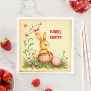 Vintage Kaninchenherstellung zu Ostern Serviette