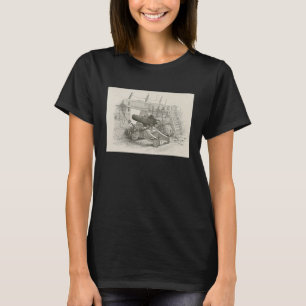 Vintage-Kanone auf Schiff maritime Seefahrt T-Shirt