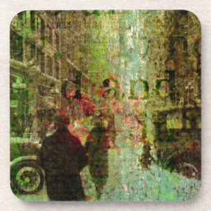 Vintage Kansas City Grunge Collage Getränkeuntersetzer