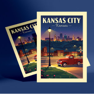 Vintage Kansas City Postkarte