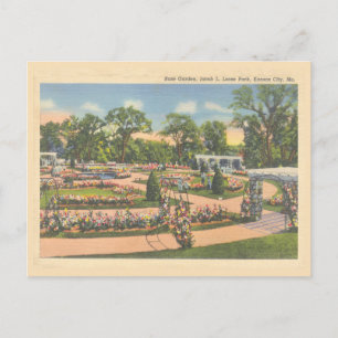 Vintage Kansas City Rosengarten Loose Park Postkarte