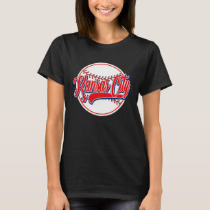 Vintage Kansas City Stadtbild Baseball Männer Frau T-Shirt