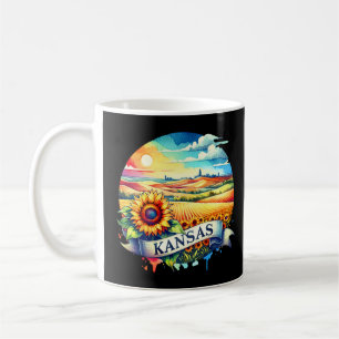 Vintage-Kansas-Karte s – Retro-US-Bundesstaat Kaffeetasse