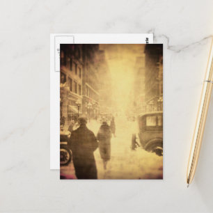 Vintage Kansas-Stadt-Szene in Sepia Postkarte