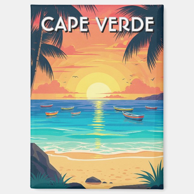 Vintage Kap-Verde-Reise Magnet (Vorderseite)