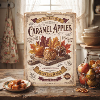 Vintage-Karamelläpfel | Herbstliche Segnungen Karte