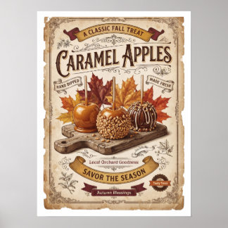Vintage-Karamelläpfel | Herbstliche Segnungen Poster