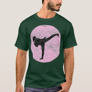 Vintage-Karate-Mädchen-Tritt T-Shirt