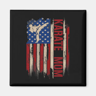 Vintage Karate-Mama Amerikanische Flagge - Das Kic Magnet