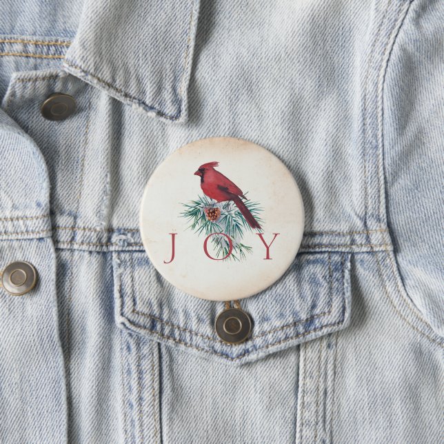Vintage Kardinal benutzerdefinierte Weihnachten Ur Button (Beispiel)