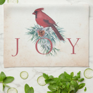 Vintage Kardinal benutzerdefinierte Weihnachten Ur Geschirrtuch