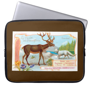 Vintage Karibik (Rentier) und Arktis Fox Laptopschutzhülle