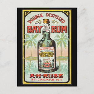 Vintage karibischer Rum Werbung Ende 1800er Postkarte