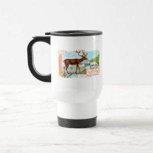 Vintage Karibu (Rentier) und Polarfuchs Reisebecher