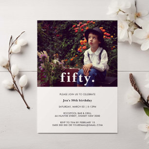 Vintage Karierte 50. Geburtstagsfeier Foto Einladu Einladung