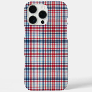 Vintage, kariertes rot weiß blau Muster iPhone 16 Pro Max Hülle