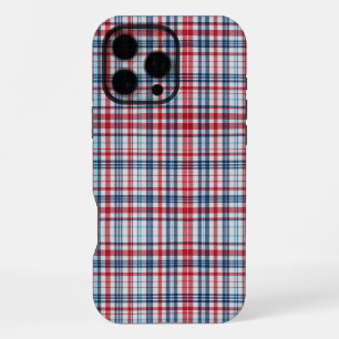 Vintage, kariertes rot weiß blau Muster iPhone 16 Pro Max Hülle