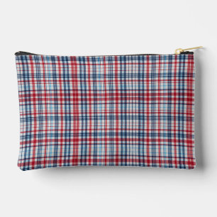 Vintage, kariertes rot weiß blau Muster Zubehörtasche