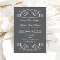 Vintage Karkohle-Graue-Blüh-Hochzeit