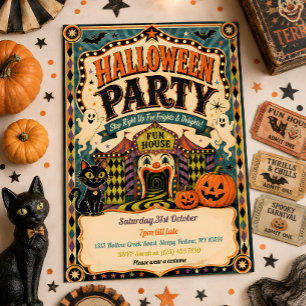 Vintage-Karneval-Halloween-Party-Einladung Einladung