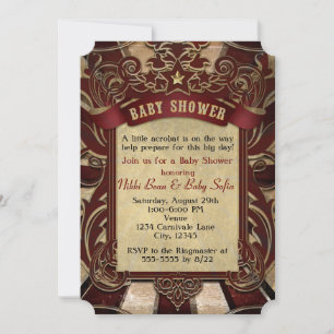 Vintage-Karneval-Zirkus-Baby-Shower-Einladung Einladung