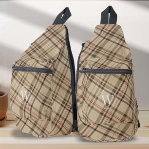 Vintage-Karo-Muster mit monogrammierten Karos Crossbody Bag