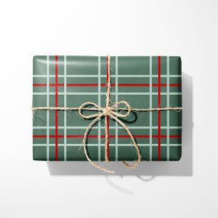 Vintage-Karo-Weihnachtspapier - Salbei Geschenkpapier