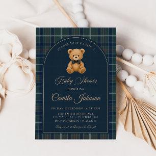 Vintage-Karobear-Luxus-Baby-Shower Einladung
