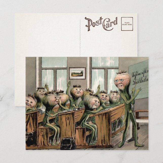 Vintage Karotten in der Schulpostkarte Postkarte (Vorne/Hinten)