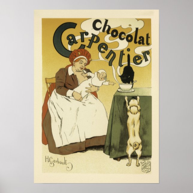 Vintage Karpentier Chocolat-Werbung Poster (Vorne)